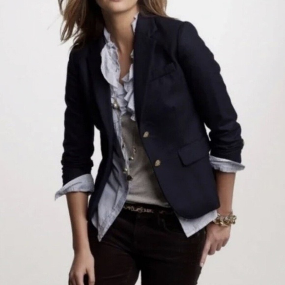 J.Crew Women's Schoolboy Blazer in Navy – Size 4 - Picture 2 of 13